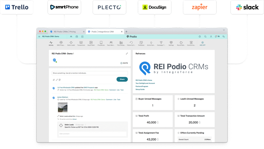REI PODIO CRM for real estate wholesalers