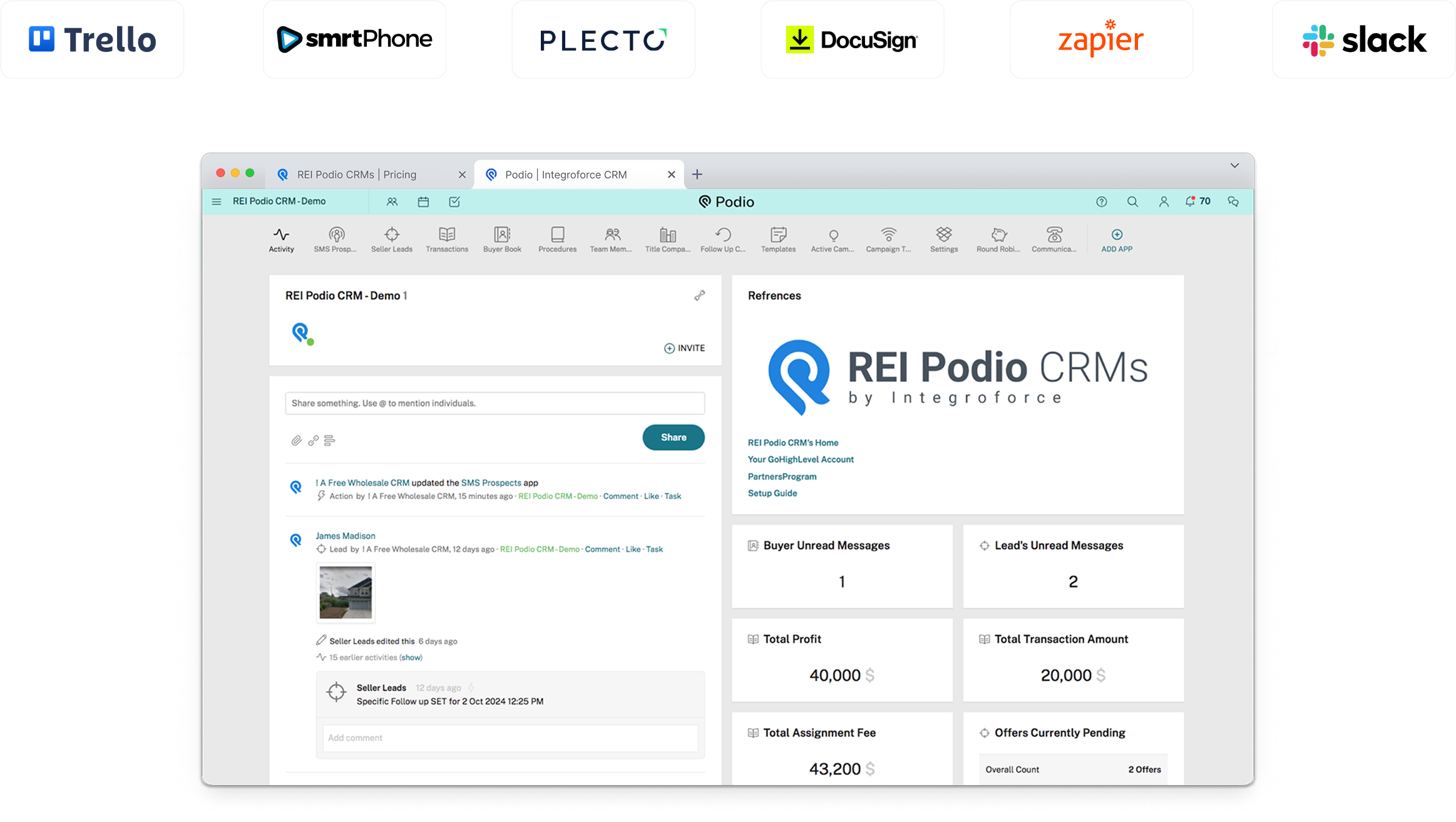 REI PODIO CRM for real estate wholesalers
